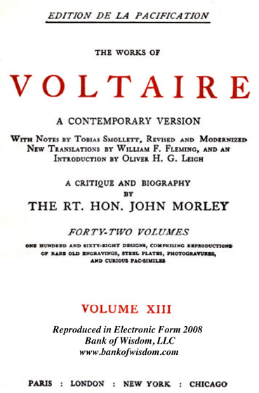 The Works of Voltaire, Vol. 13 of 42 vols + INDEX volume 43